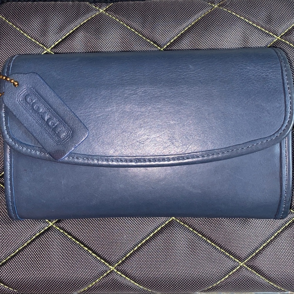 Coach Vintage Blue Leather Envelope Crossbody